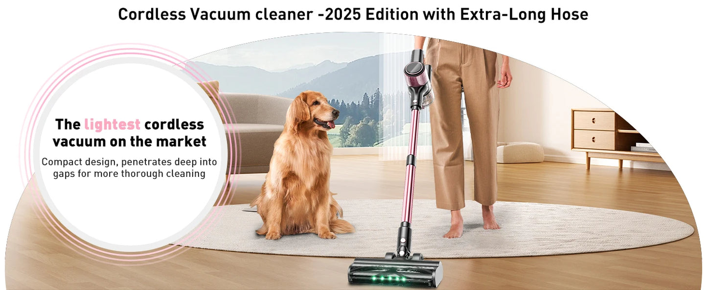 Cordless Vacuum Cleaner, 55Kpa/500W/45min 10 in 1 Powerful Stick Vacuum Cleaner for Home Pet Hair/Hard Floor/Carpet