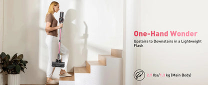 Cordless Vacuum Cleaner, 55Kpa/500W/45min 10 in 1 Powerful Stick Vacuum Cleaner for Home Pet Hair/Hard Floor/Carpet