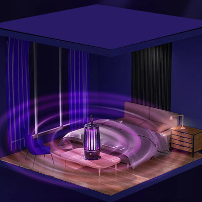 Electric Fly Catcher USB Rechargeable Electric Mosquito Swatter Electric Fly Trap with Night Light for Backyard Terrace Camping