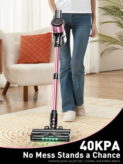 Cordless Vacuum Cleaner, 55Kpa/500W/45min 10 in 1 Powerful Stick Vacuum Cleaner for Home Pet Hair/Hard Floor/Carpet