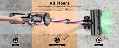 Cordless Vacuum Cleaner, 55Kpa/500W/45min 10 in 1 Powerful Stick Vacuum Cleaner for Home Pet Hair/Hard Floor/Carpet